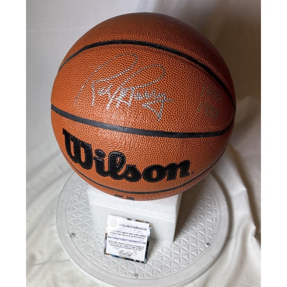 Rick Barry Signed Wilson Adam Silver NBA Basketball w/HOF 1987 COA